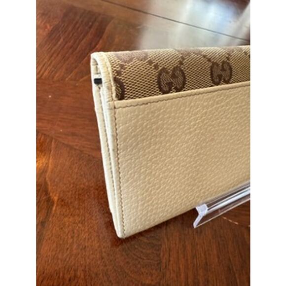 Gucci Beige Ivory GG Canvas and Leather Continental Wallet*Very Nice Condition - Picture 5 of 15